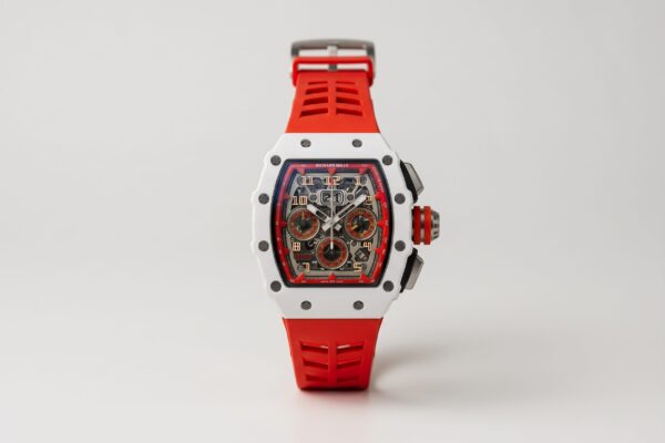 Richard Mille RM 11-03 "Last White Edition" Automatic Flyback Chronograph White Ceramic Red Strap