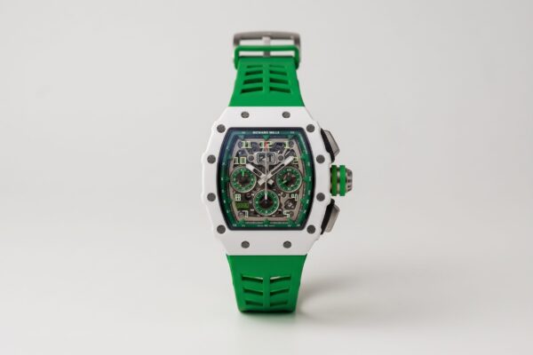 Richard Mille RM 11-03 "Last White Edition" Automatic Flyback Chronograph White Ceramic Green Strap